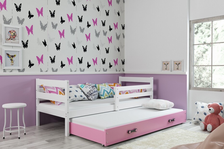 BMS Dětská postel s přistýlkou ​​ERYK 2 | bílá 80 x 190 cm Barva: bílá / šedá, Rozměr: 190 x 80 cm - main (3)