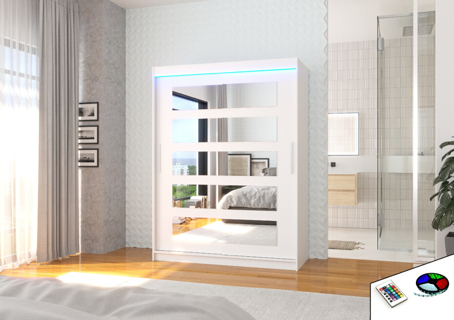 ArtAdrk Šatní skříň MURANI | 150 cm Barva: Čokoládová - main (8)