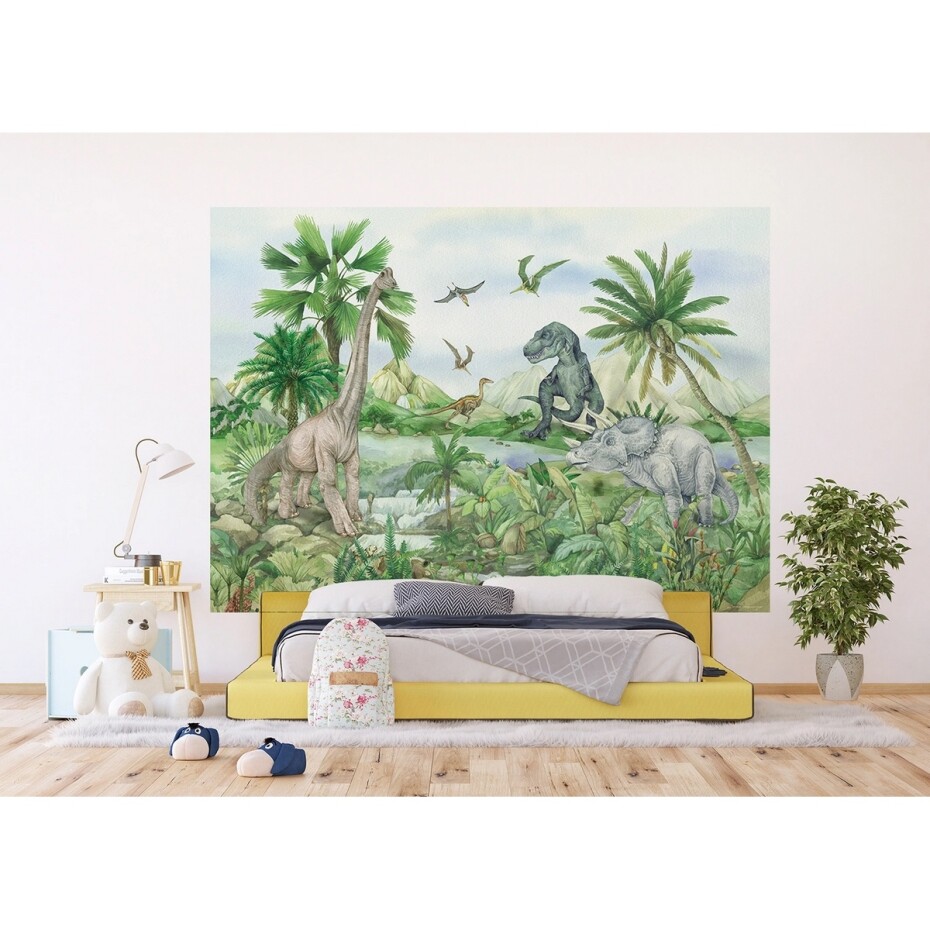 Dětská fototapeta Colourful Dino 252 x 182 cm, 4 díly - main (2)