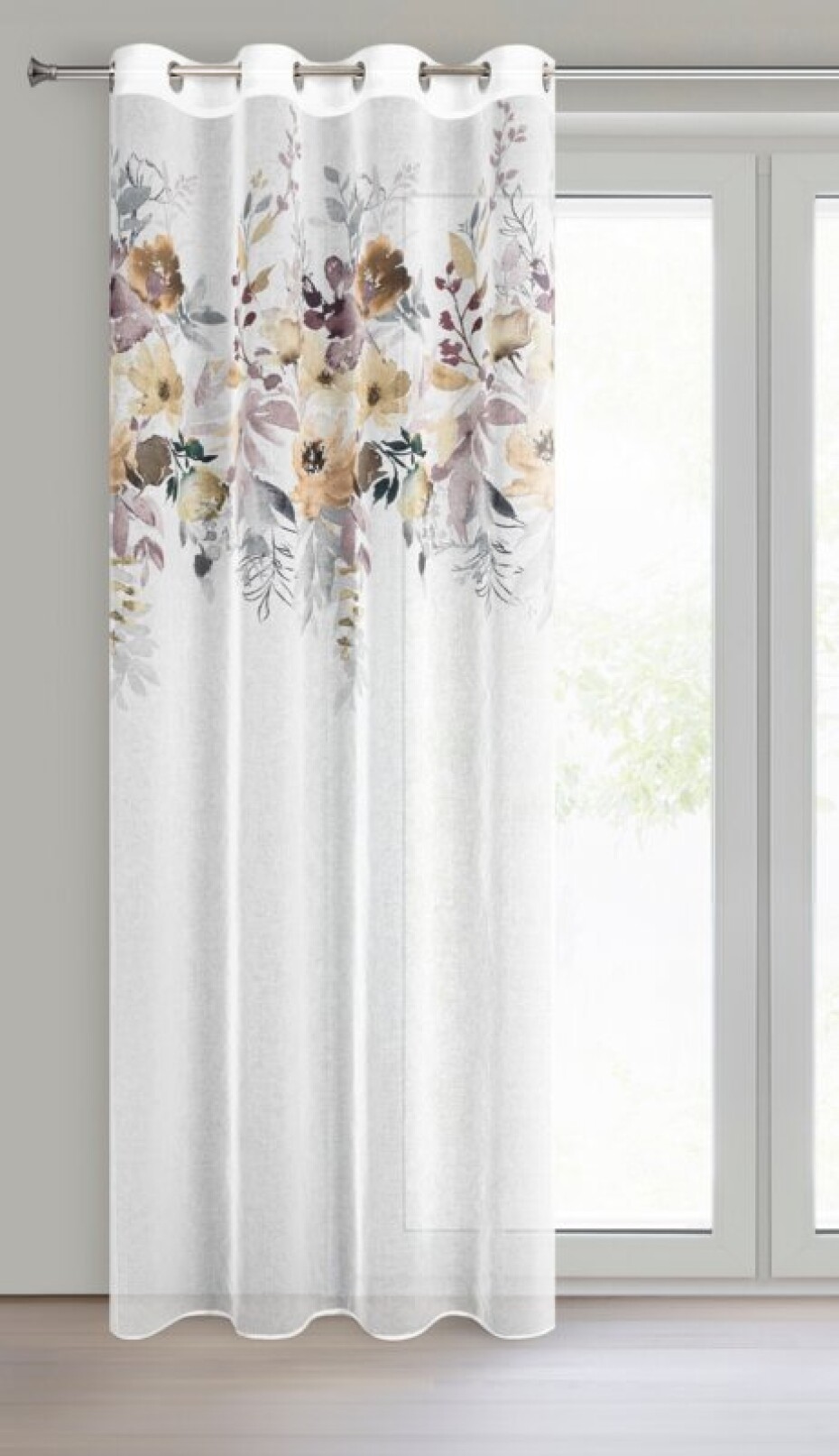 ArtFir Závěs GRETA K | bílá/květy 140 x 250 cm - main (1)