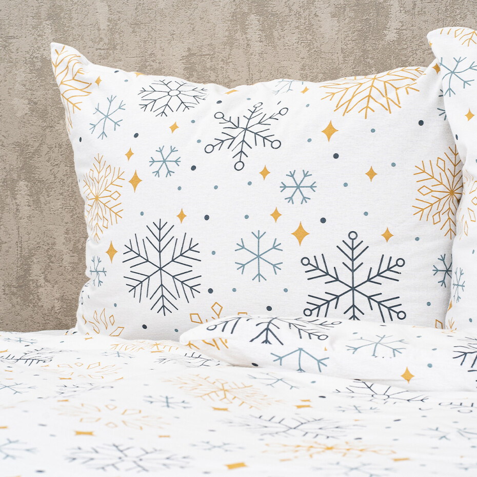4Home Flanelové povlečení Frosty snowflakes, 140 x 200 cm, 70 x 90 cm - main (2)