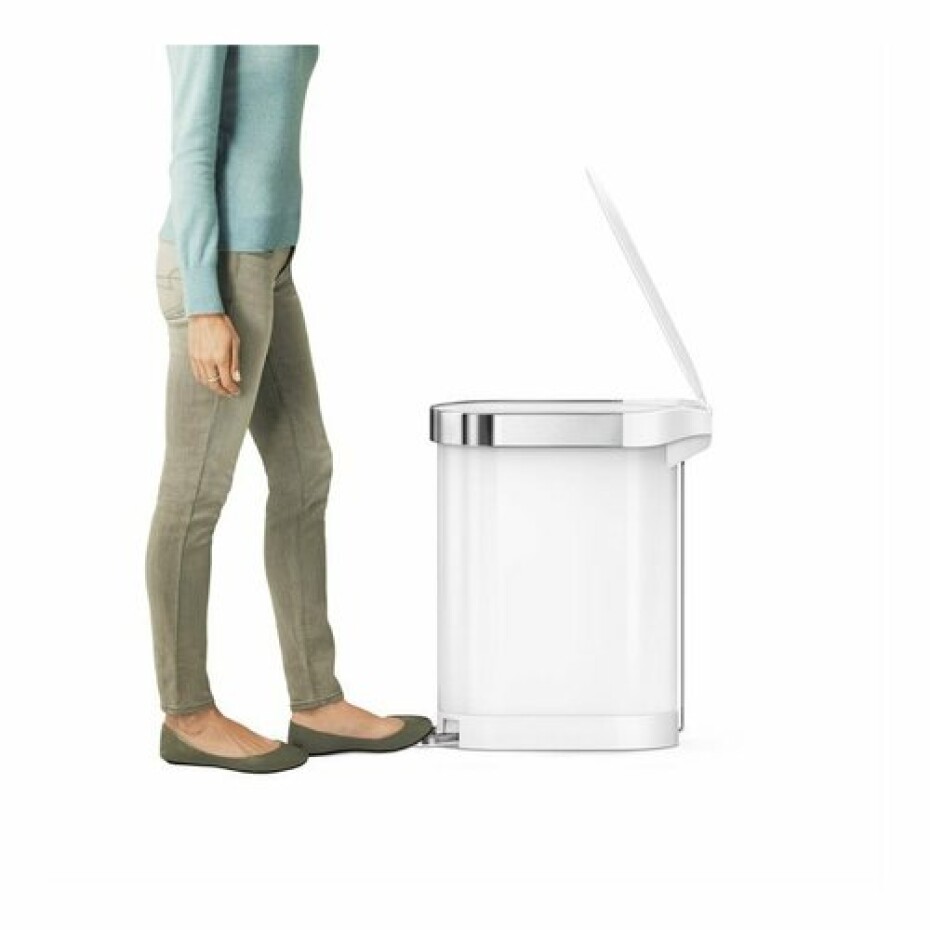 Simplehuman Pedálový odpadkový koš Slim 45 l, bílá - main (1)