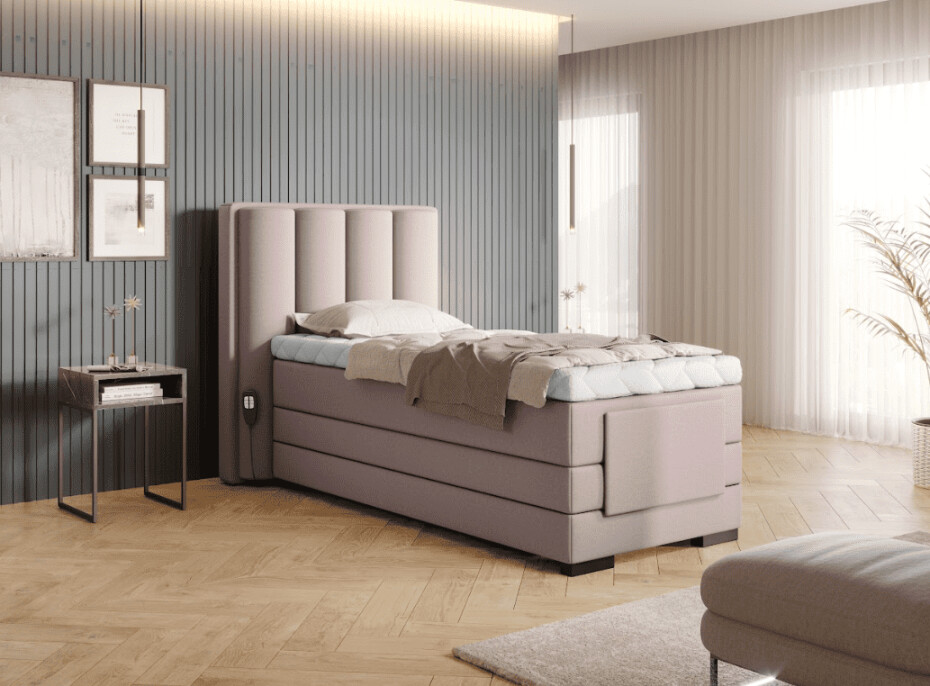 Artelta Manželská postel VEROS Boxspring | elektrická polohovatelná 90 x 200 cm Barva: Lukso 40 - main (3)