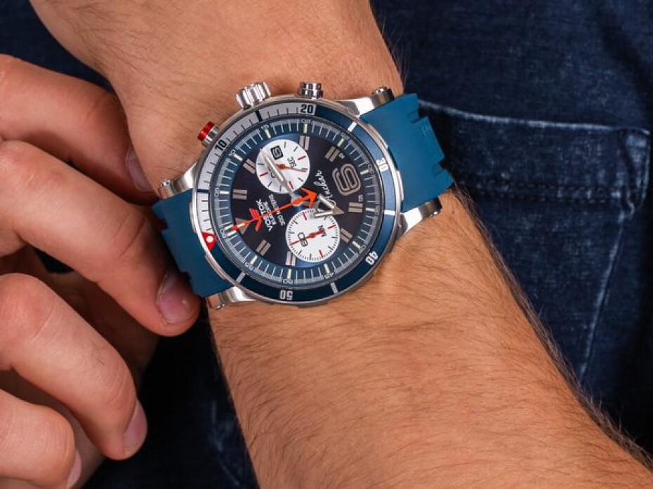 Vostok Europe Anchar Submarine Chrono Line 6S21-510A583 - Modrý silikonový řemínek - main (12)