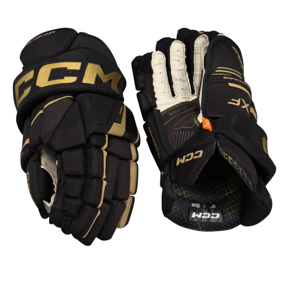 Hokejové rukavice CCM Tacks XF Black/Gold Junior 10 palců - main (1)