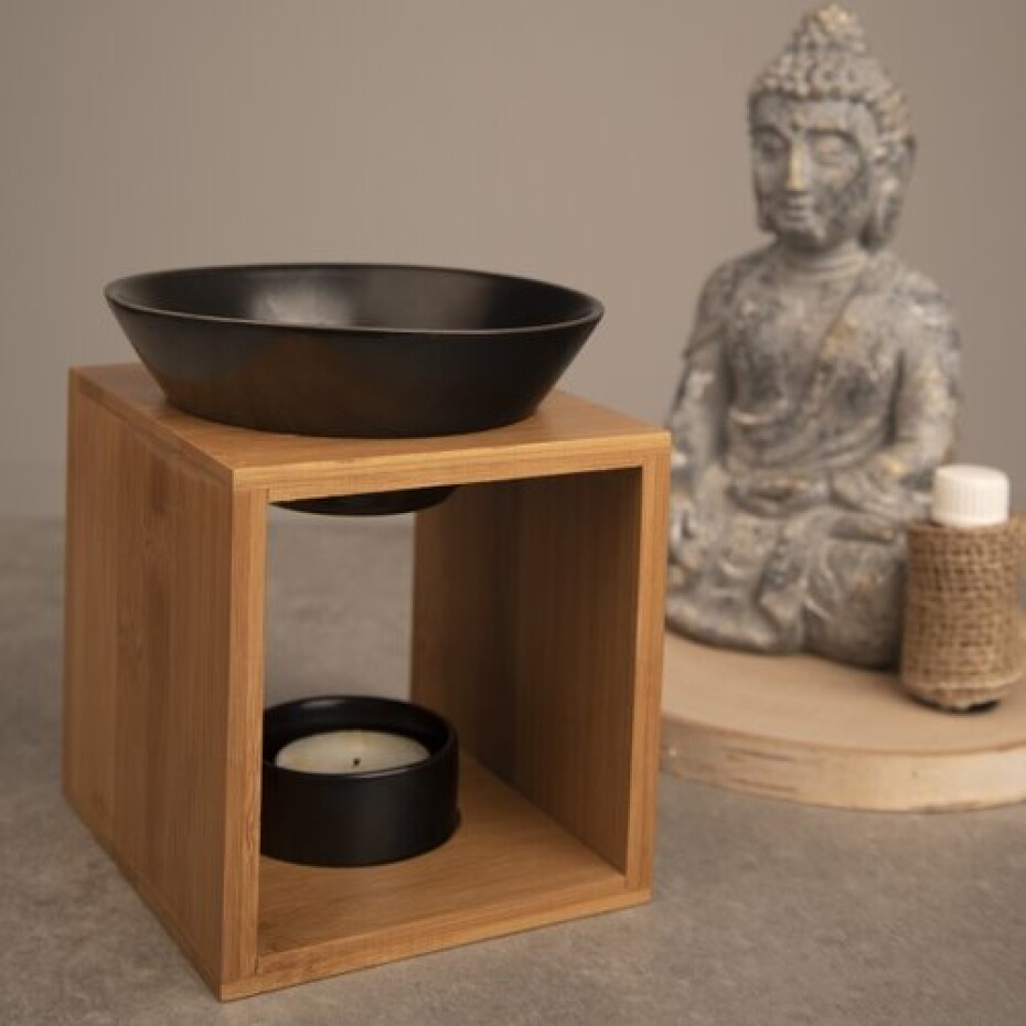 Orion Aromalampa porcelán/bambus BLACK - main (3)