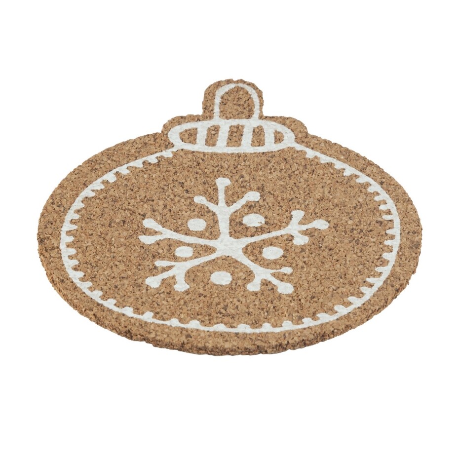 Altom Korková podložka pod hrnek Christmas tree  bauble 10,7 x 10 x 0,3 cm, sada 6 ks - main (1)