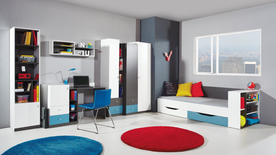 Meblar Postel TABLO TA12 A | s regálem TA 12B 90 x 200 cm Barva: Grafit/bílá/atlantic - main (6)