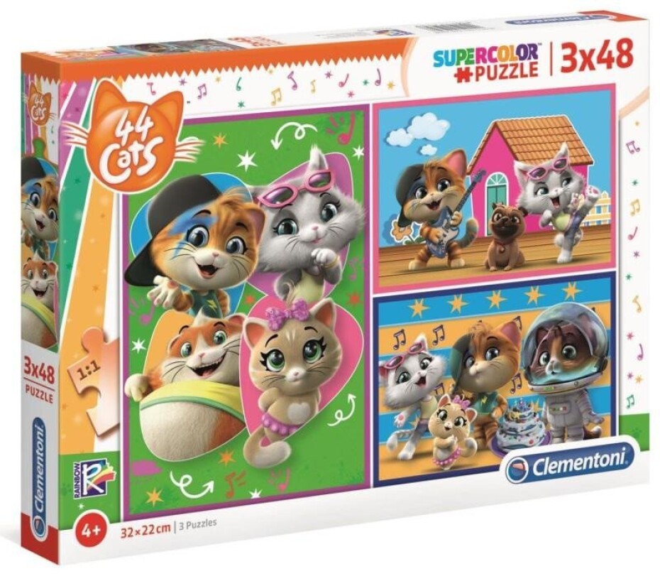 Clementoni Puzzle - 44 Cats 3 x 48 dílků - main (0)