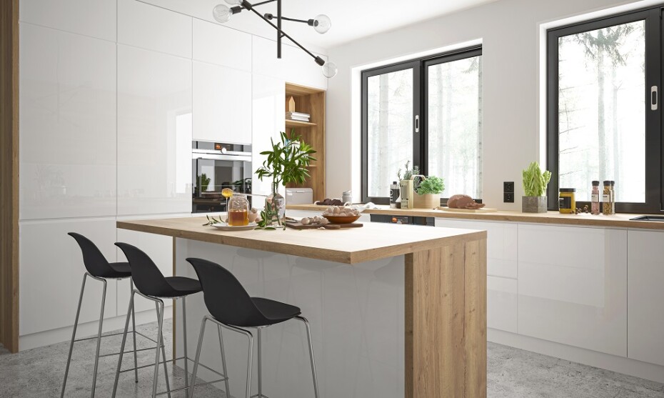 ArtExt Kuchyňská skříňka horní rohová vysoká FLORENCE lesk | W4 10 60 Barva korpusu: Grey - main (6)