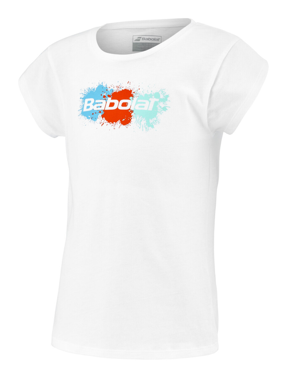 Dívčí tričko Babolat  Exercise Cotton Tee Girl White 6 - 8 let - main (2)