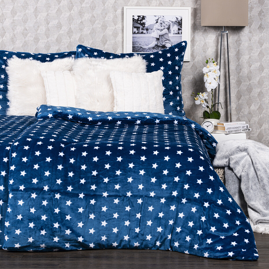 4Home povlečení mikroflanel Stars modrá, 140 x 220 cm, 70 x 90 cm - main (5)