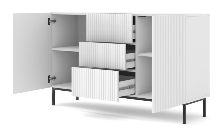 ARTBm Komoda RAVENNA B 2D3S 150 | bílá matná Provedení: Bílá matná / černá podnož - main (7)