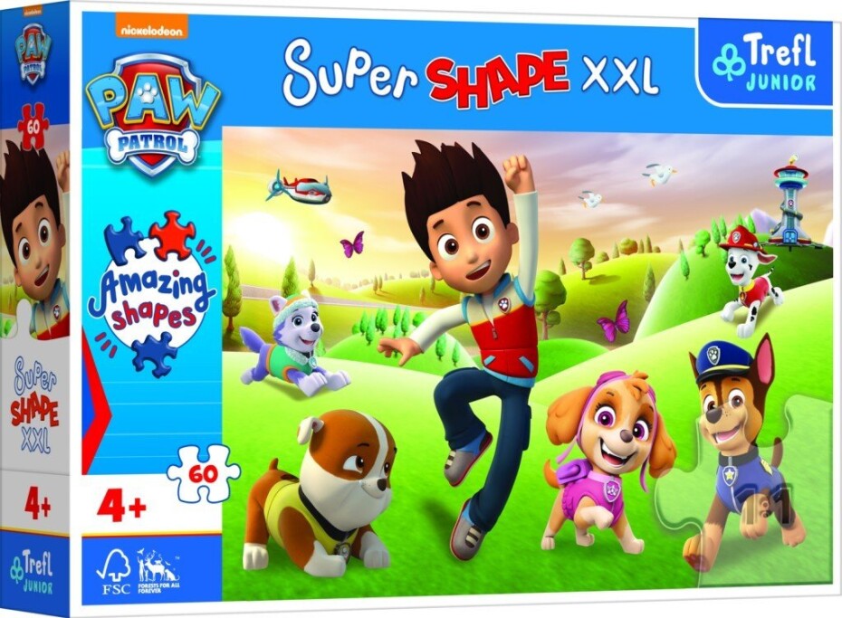 Trefl Puzzle Super Shape XXL Tlapková patrola: Usměvaví pejsci 60 dílků - Trefl - main (0)