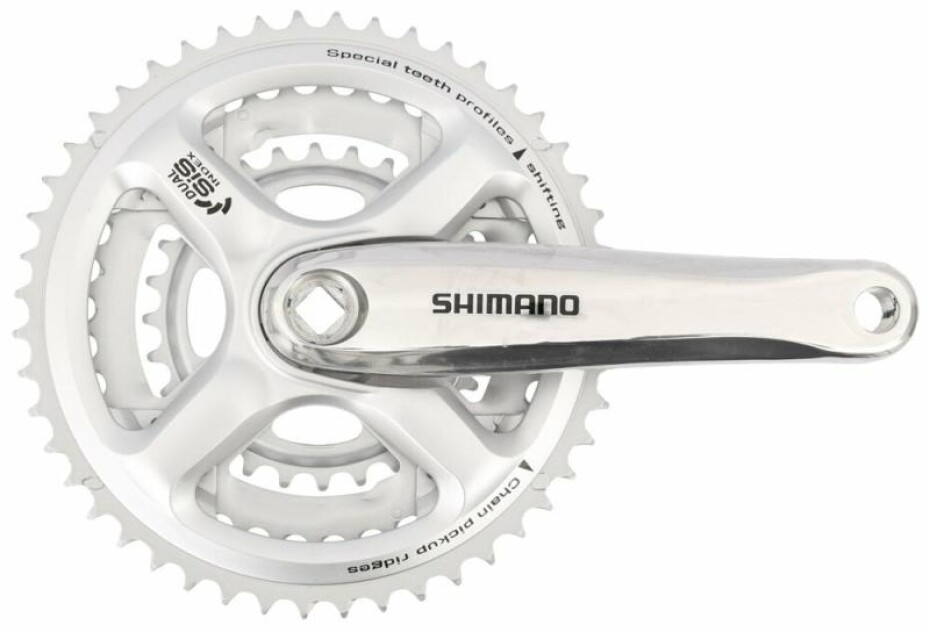 Shimano kliky FC-M191-S 170mm 48x38x28 zubů, stříbrné, bez krytu, 8 speed, pro osu čtyřhran - main (0)