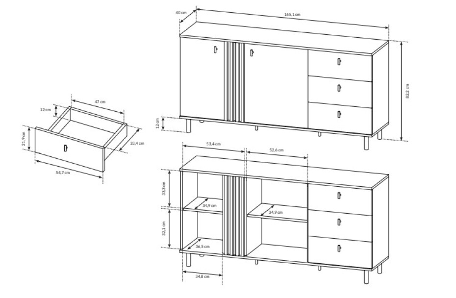 ArtLas Komoda MALIA 165 2D3S - main (3)