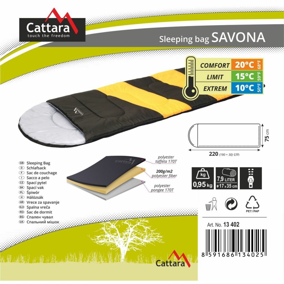 Cattara SAVONA 10°C Spací pytel dekový - main (3)