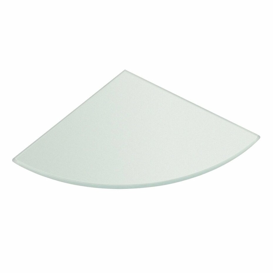 SAPHO 22487 police rohová, čtvrtkruhová 20 x 20 x 0,8 cm, mléčné sklo - main (0)
