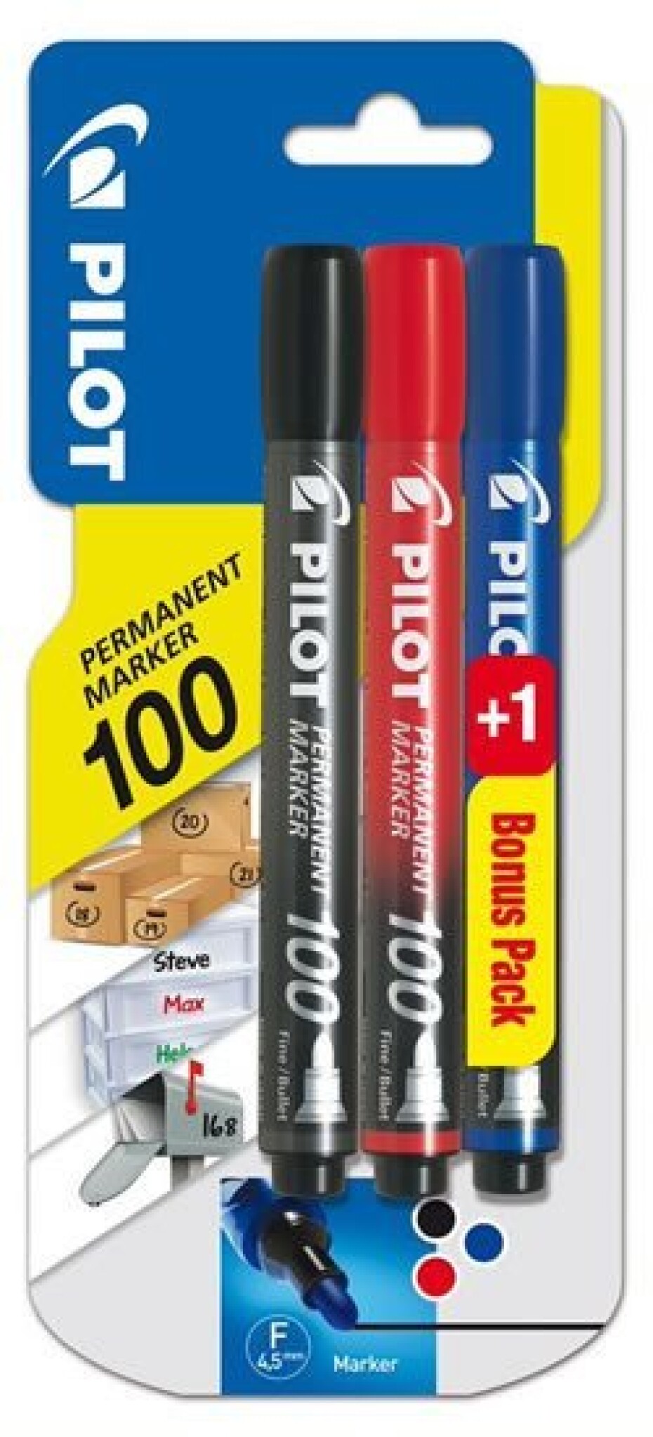 PILOT 100 Popisovač permanentní BL 1ks černá/červená/modrá - main (0)