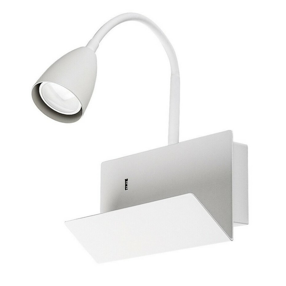 Rabalux 71090 nástěnná lampa s odkládacím prostorem Tacito, bílá - main (0)