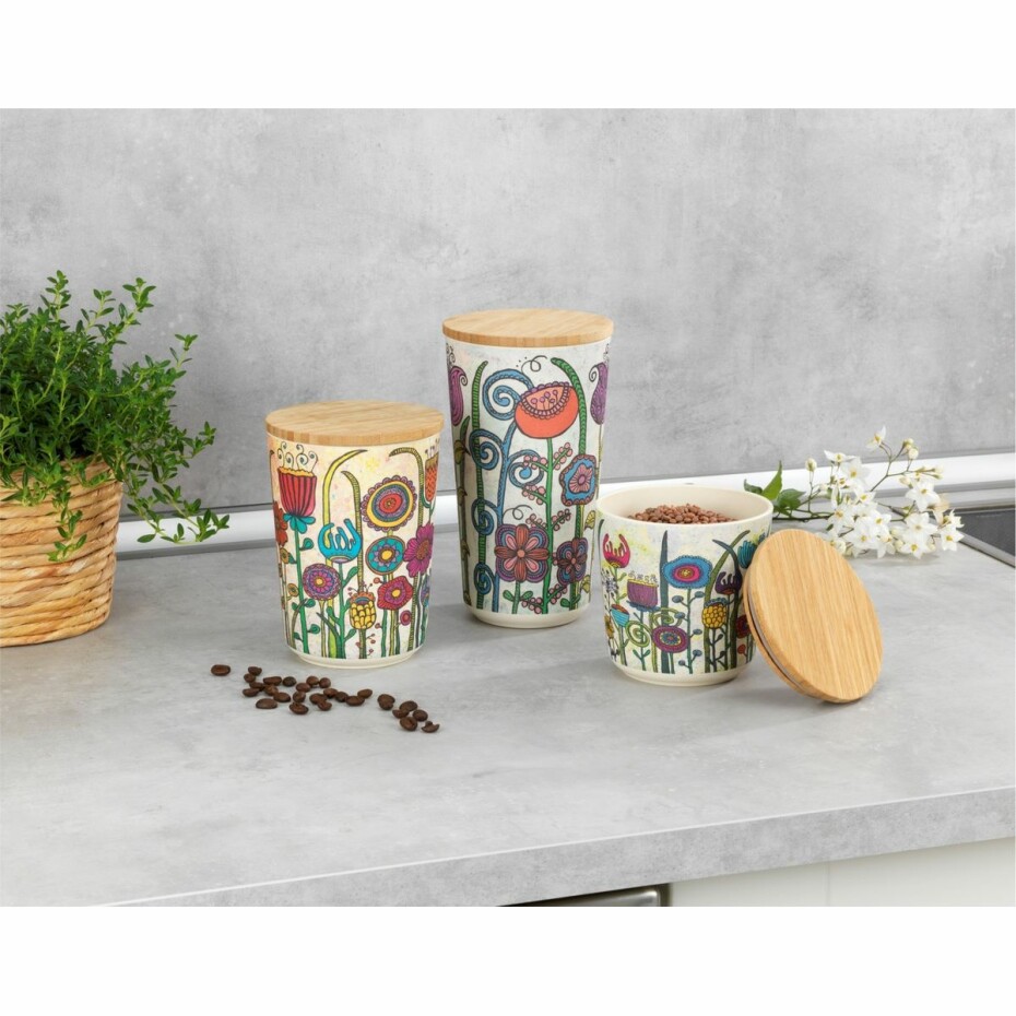 Wenko Dóza s bambusovým víkem Flowers, 500 ml, S - main (2)