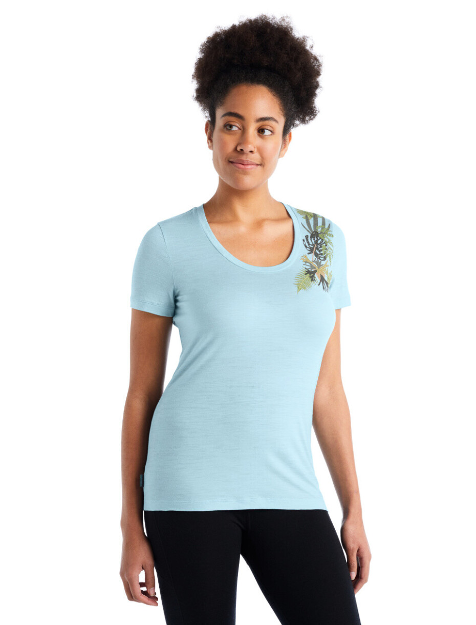 Dámské tričko Icebreaker  Tech Lite II SS Scoop Tee Fabulous Fer Haze L - main (4)