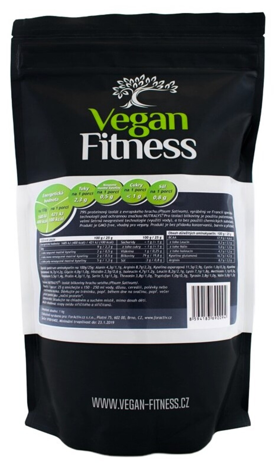 Vegan Fitness 100% Hrachový protein 1000 g - main (1)