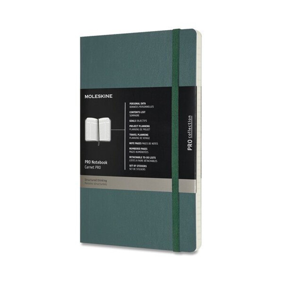 Zápisník Moleskine Professional VÝBĚR BAREV - měkké desky - L, linkovaný 1331/450270 - Zápisník Moleskine Professional - měkké desky černý - main (1)