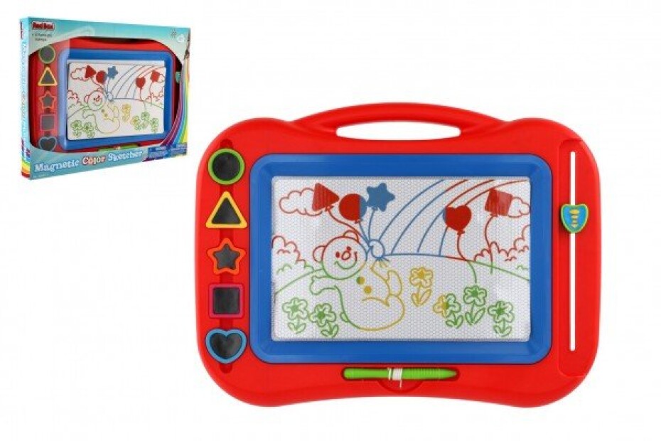Magnetická tabulka barevná + razítka 5ks plast 43x30cm v krabici - main (0)