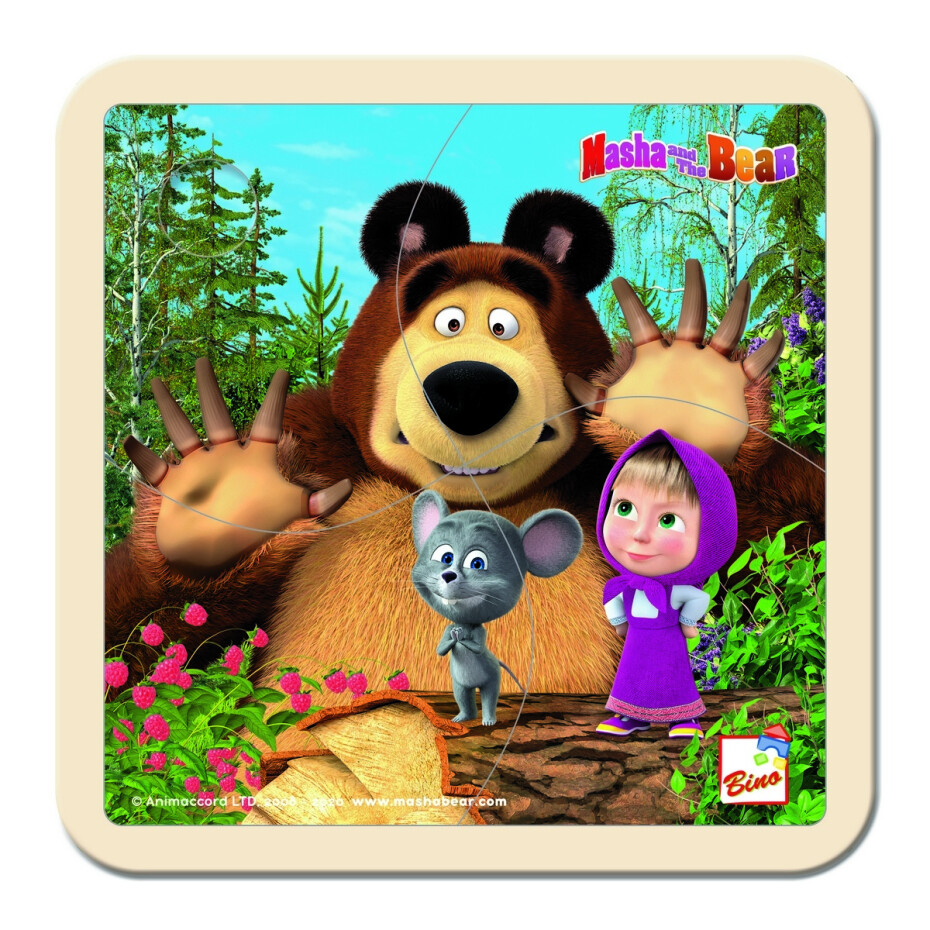 Bino Puzzle Máša, medvěd a maliny, 15 x 15 cm - main (0)