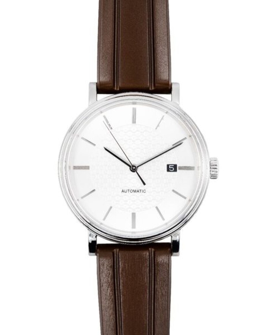 Řemínek Hirsch Hevea - hnědý - 20 mm - L – Standardní délka (doporučujeme) - 18 mm - Stříbrná - main (3)