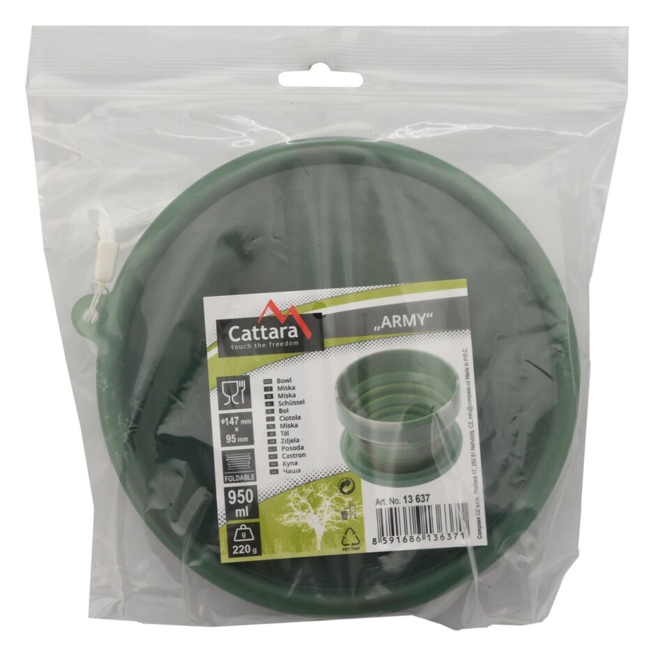 Cattara Silikonová skládací miska Army, 950 ml - main (4)