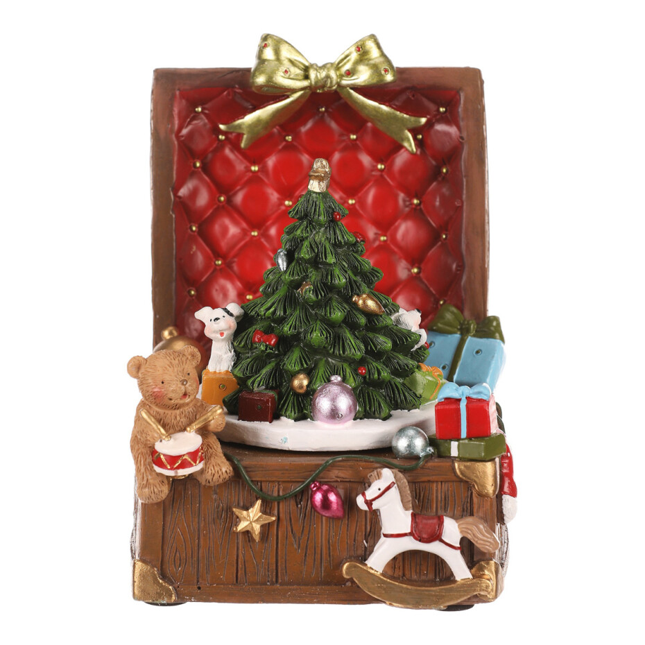 Vánoční dekorace Dárkový kufřík, polyresin, 12 cm - main (1)