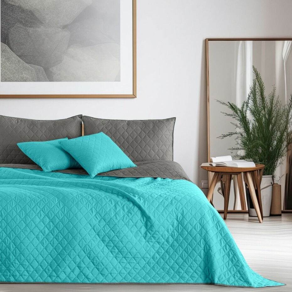 DecoKing Přehoz na postel Axel tyrkysová/ocelová, 170 x 210 cm, 170 x 210 cm - main (0)