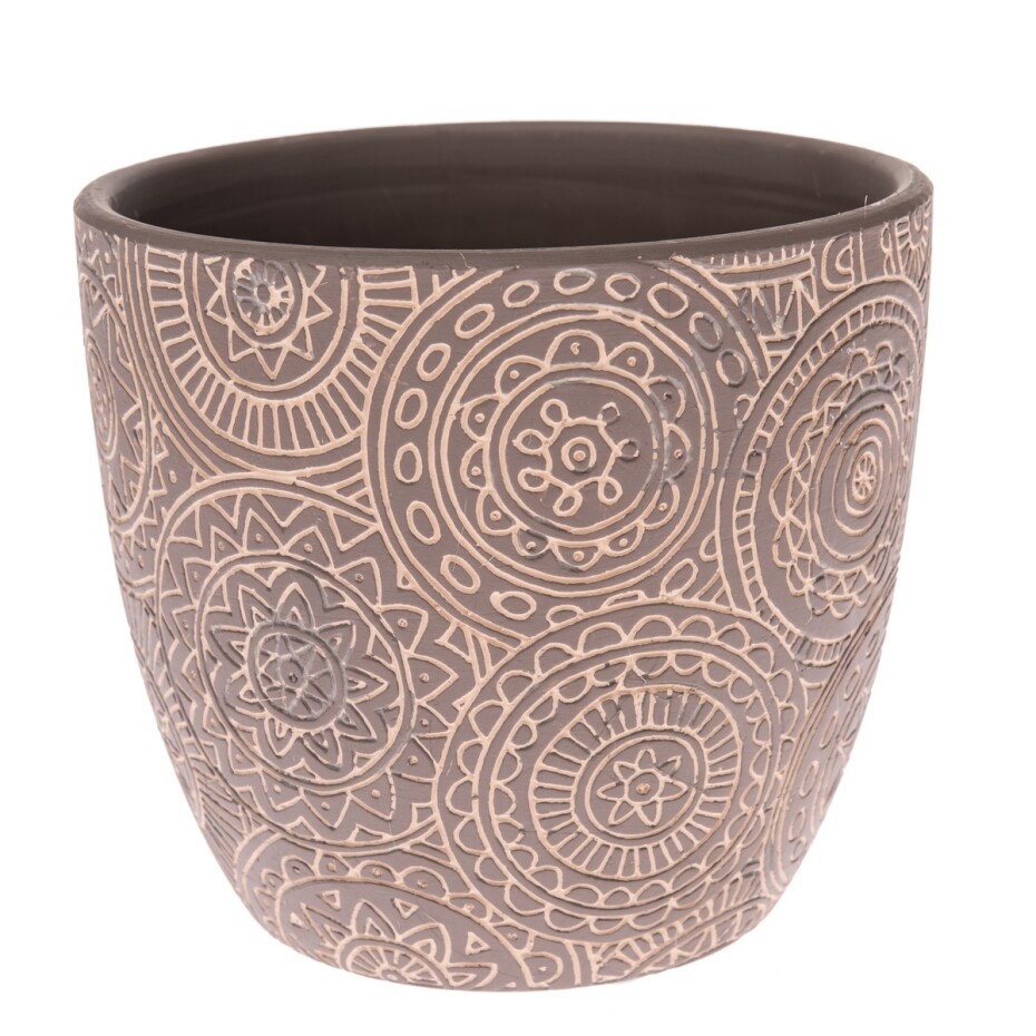 Keramický obal na květináč Ornament, 17 x 15 cm - main (0)