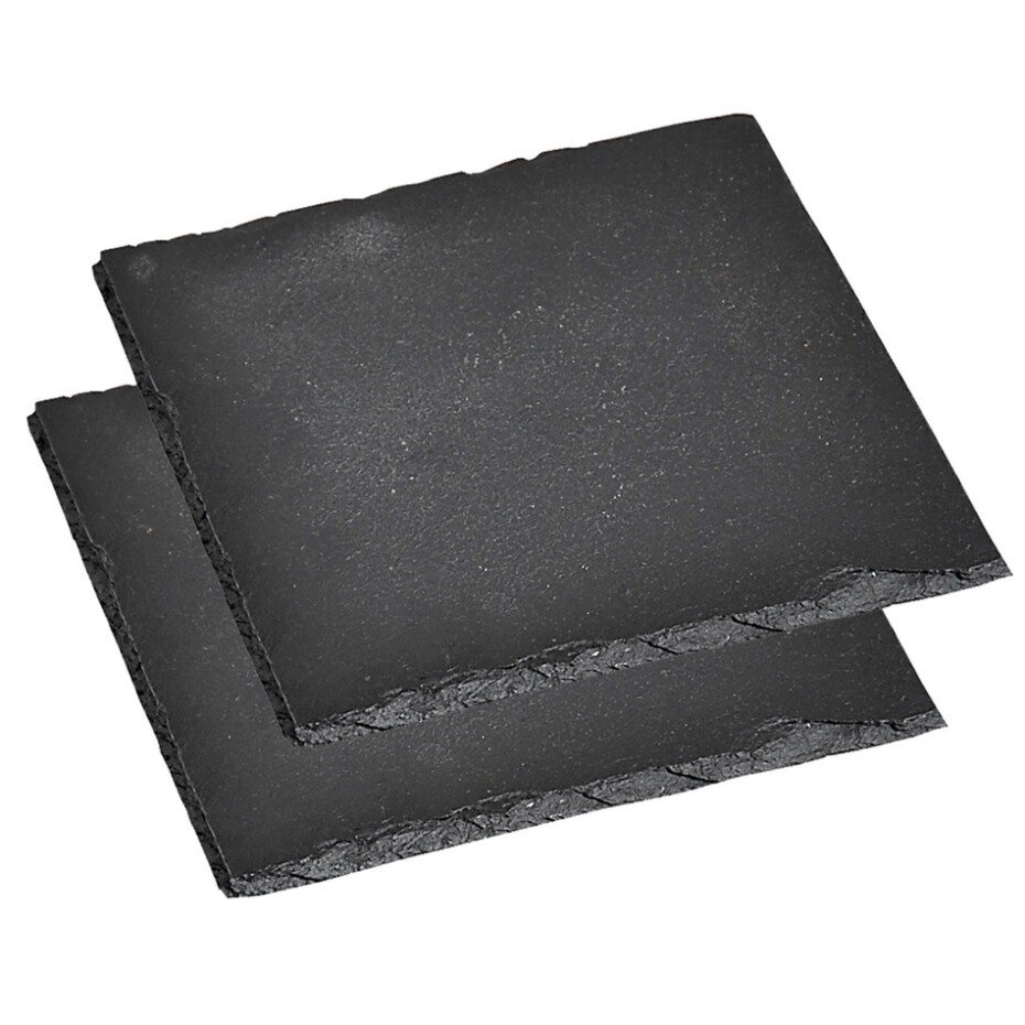 Kesper 38109 Sada servírovacích tácků břidlice 2 ks, 20 x 20 cm - main (0)