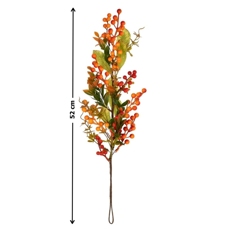 Závěsná větev s umělými jeřabinami, 52 cm - main (1)