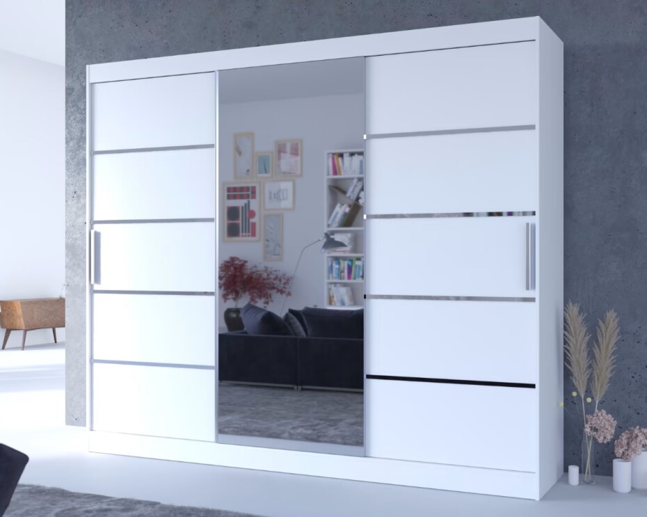 ArtAdrk Šatní skříň SALTO | bílá 250 cm - main (1)