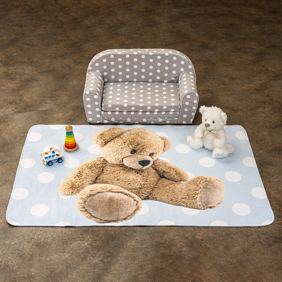 Vopi Dětský koberec Ultra Soft Medvídek modrá, 100 x 150 cm - main (1)