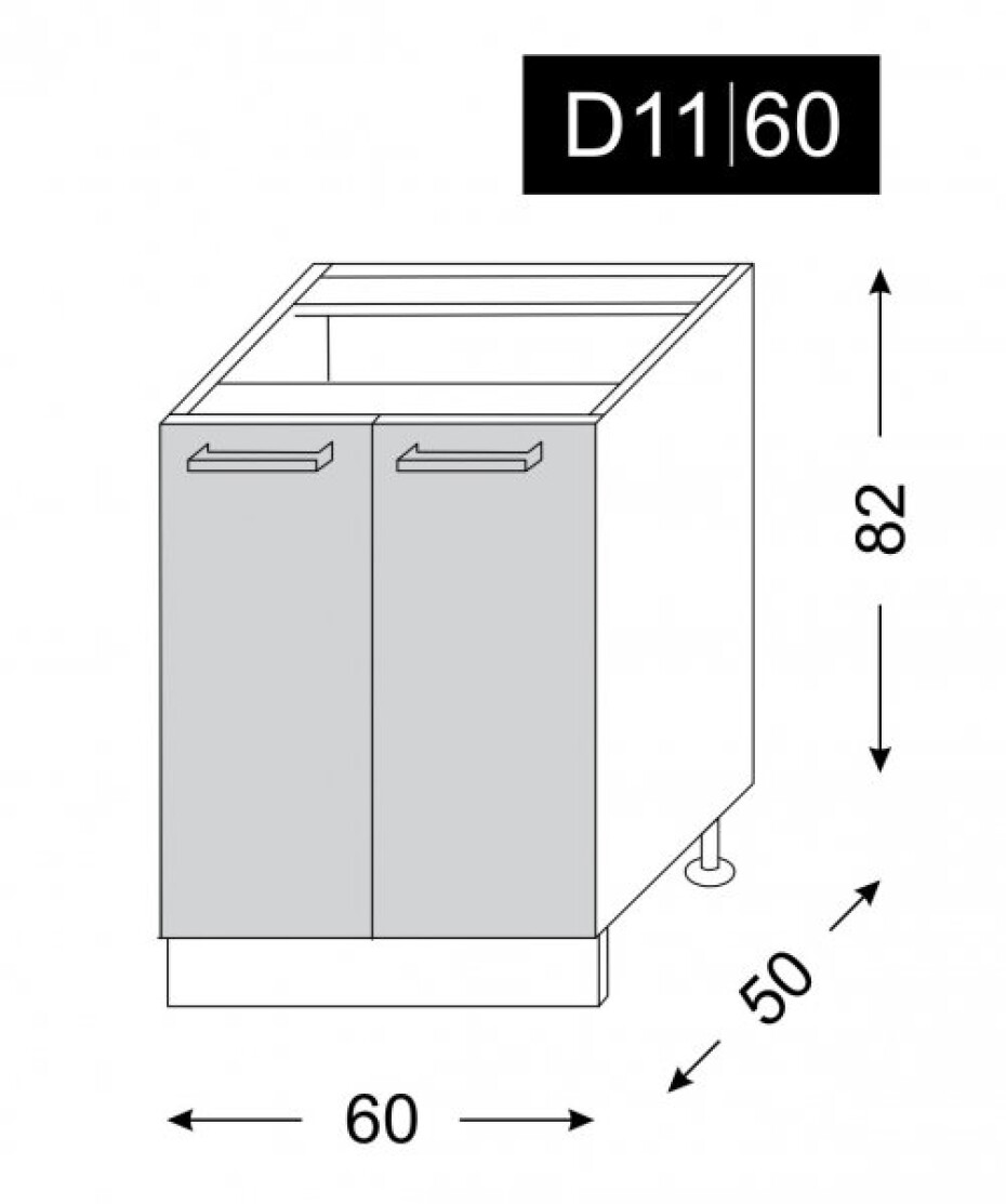 ArtExt Kuchyňská skříňka spodní, D11 / 60 Amaro Barva korpusu: Grey - main (2)
