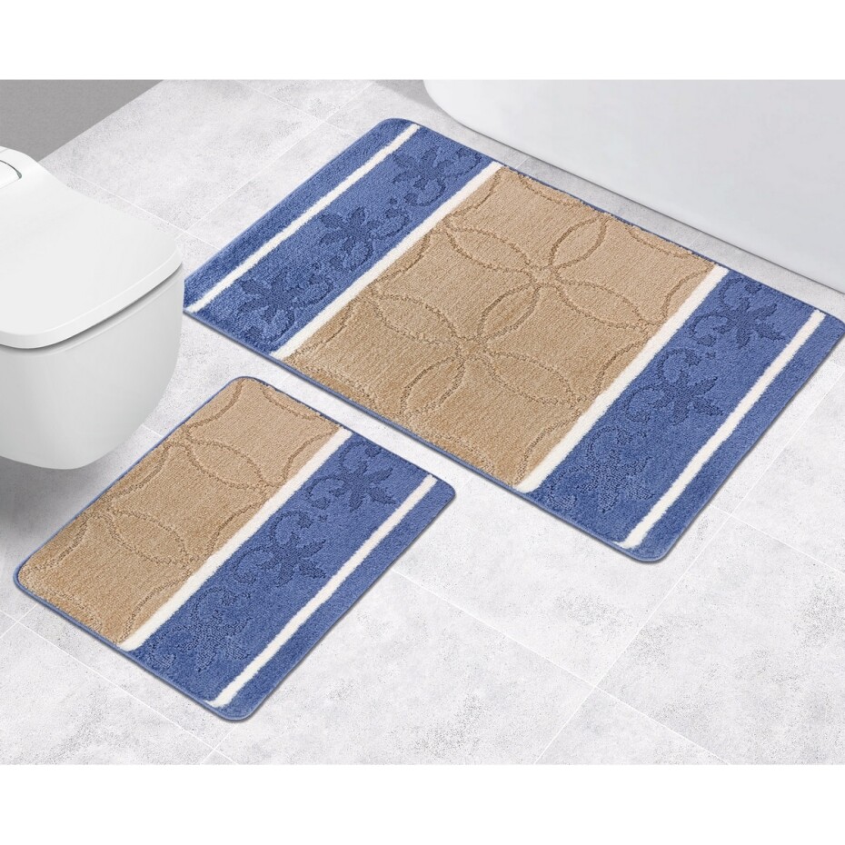 Bellatex Sada koupelnových předložek bez výkroje Bany Ornament béžová, 60 x 100 cm, 60 x 50 cm - main (1)