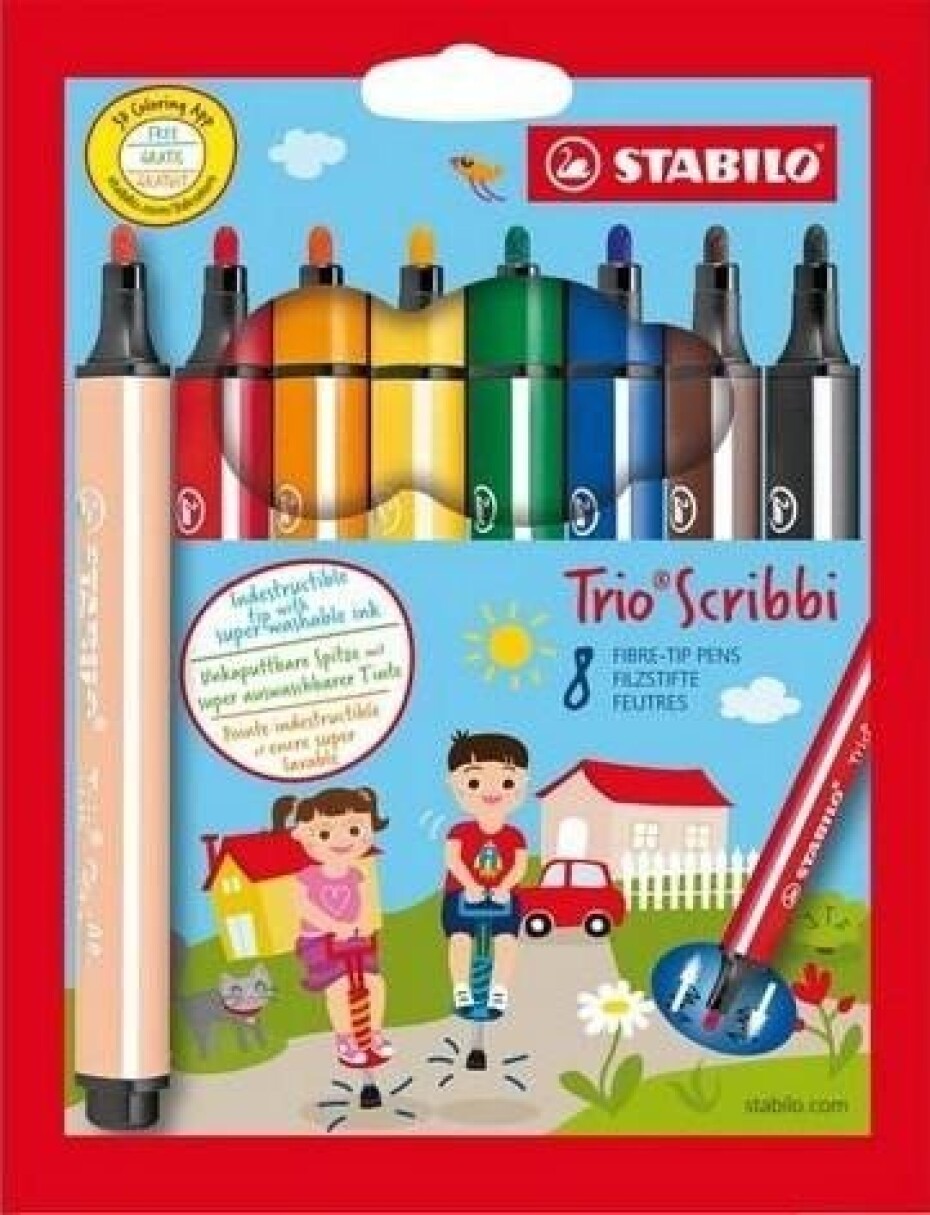 Fixa STABILO Trio Scribbi sada 8 ks v pouzdru - main (0)