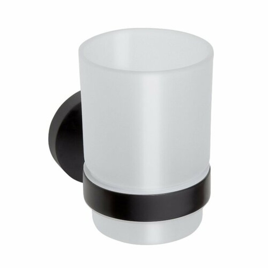 SAPHO XB900 X-round black sklenka, mléčné sklo, černá - main (0)