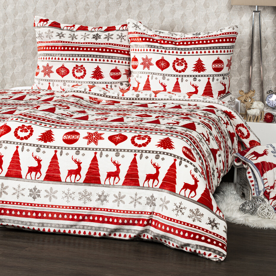 4Home Povlečení mikroflanel Christmas Time červená, 140 x 220 cm, 70 x 90 cm - main (0)