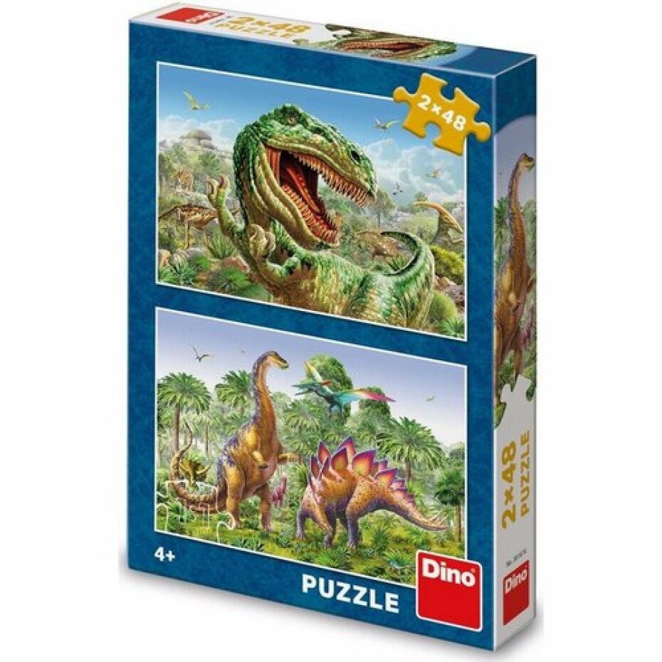 Dino Puzzle Souboj dinosaurů, 2x48 dílků - main (2)