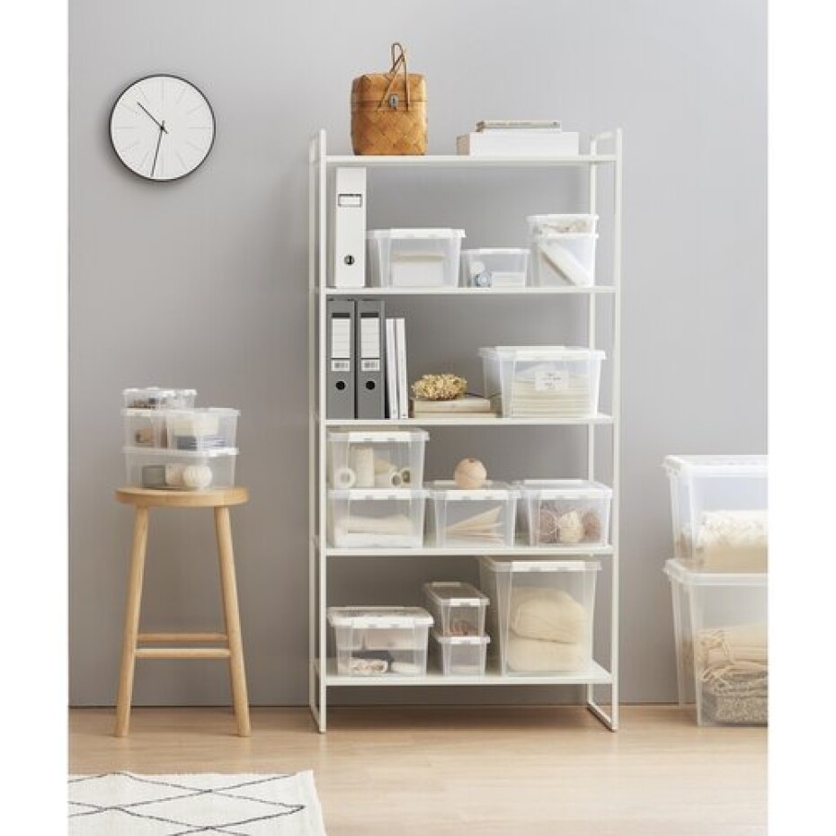 SmartStore Úložný box s bílými klipy a kolečky Classic, 70 l, 70 l - main (1)