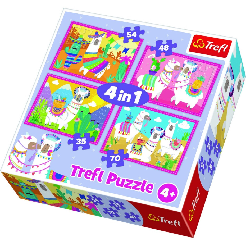 Trefl Puzzle Veselé lamy 4v1 (35,48,54,70 dílků) - main (4)