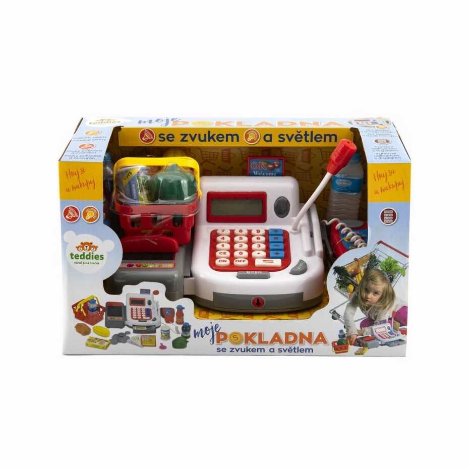 Teddies Pokladna digitální 30 cm s doplňky, se zvukem a světlem, na baterie - main (1)