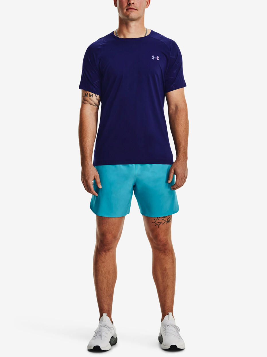 Pánské tričko Under Armour  Rush Emboss SS-BLU XS - main (1)