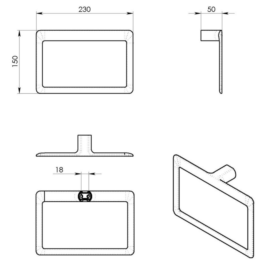 GEDY PI7087 Pirenei držák ručníků 23 x 15 cm, zlatá - main (2)